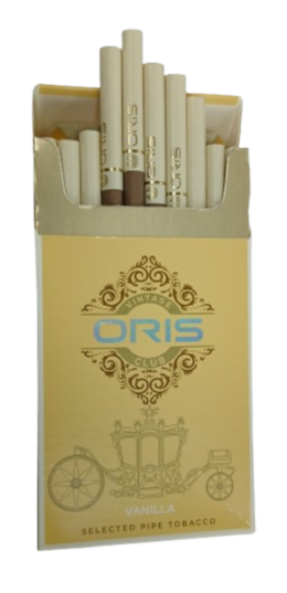 Oris Vintage Club Vanilla Slim, kremsi vanilya aroması ve yumuşak içim karakteriyle premium aromatik slim sigarillo deneyimi sunuyor.
